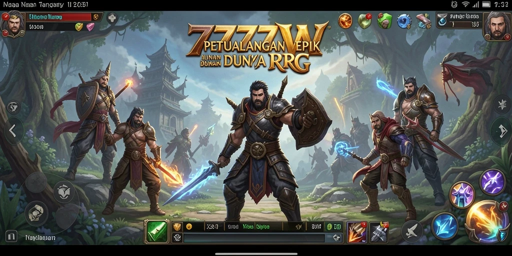 Tangkapan layar gameplay epik dari 7777W yang menunjukkan pertempuran seru.