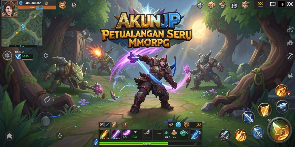 Tampilan gameplay AKUNJP yang seru dan mendalam.