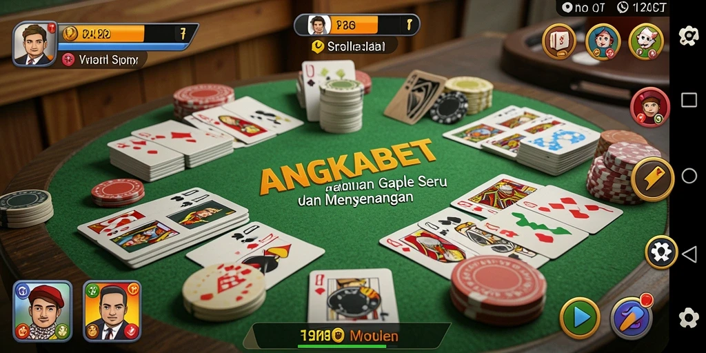 Screenshot utama ANGKABET menampilkan gameplay Gaple yang seru dan interaktif.