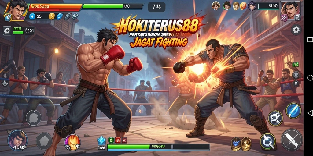 Tangkapan layar yang menunjukkan pertarungan seru dalam HOKITERUS88.