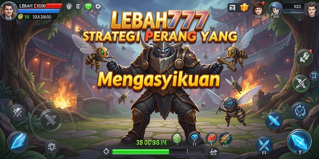 Tampilan gameplay menarik dari LEBAH777 yang menunjukkan strategi pertempuran.