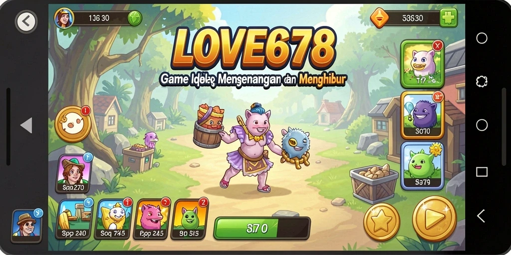 Tampilan gameplay <strong>LOVE678</strong> yang menghibur dan menarik dengan berbagai karakter.