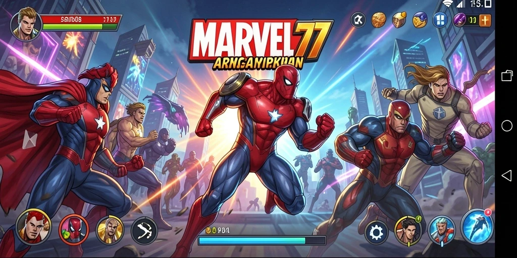 Tampilan gameplay seru dari MARVEL77 dengan aksi penuh tantangan.