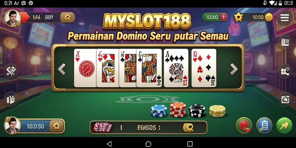 Gameplay seru MYSLOT188 yang menampilkan domino klasik dengan desain modern.