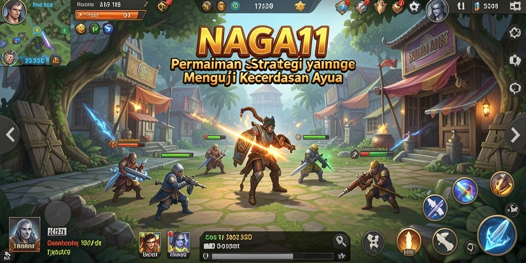 Screenshot NAGA11 menampilkan pertarungan strategis yang mendebarkan.