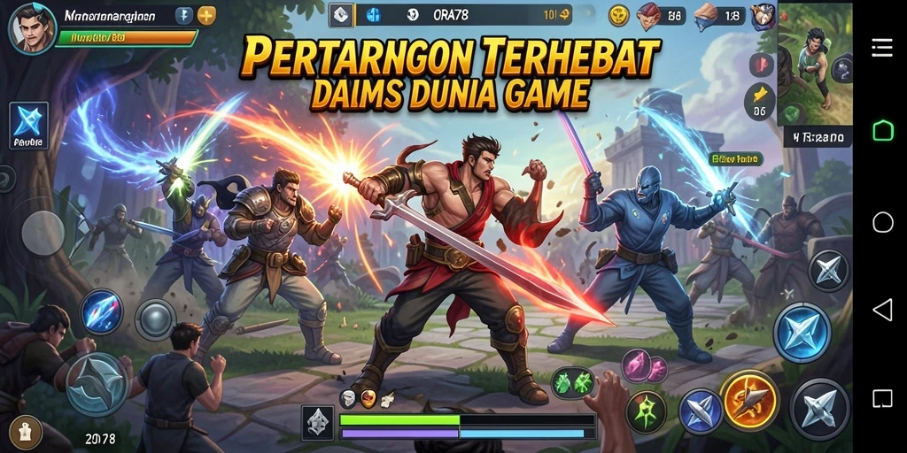 Screenshot gameplay ORA78 menampilkan pertarungan yang intens dan seru.