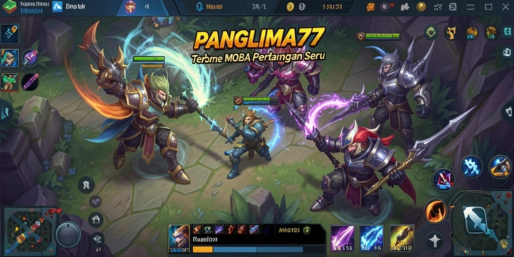 Screenshot gameplay yang menampilkan aksi seru di PANGLIMA77.