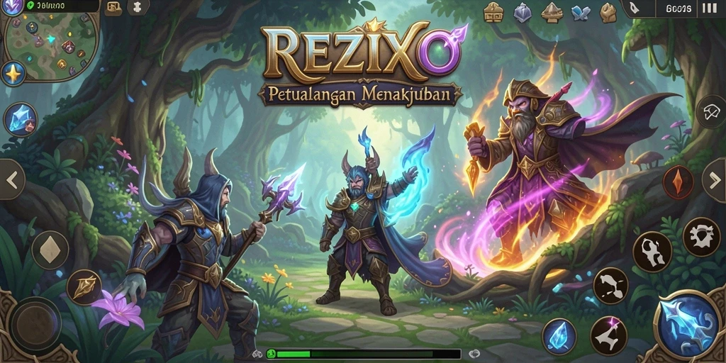 Tampilan gameplay REZIXO yang mendebarkan dan penuh aksi.