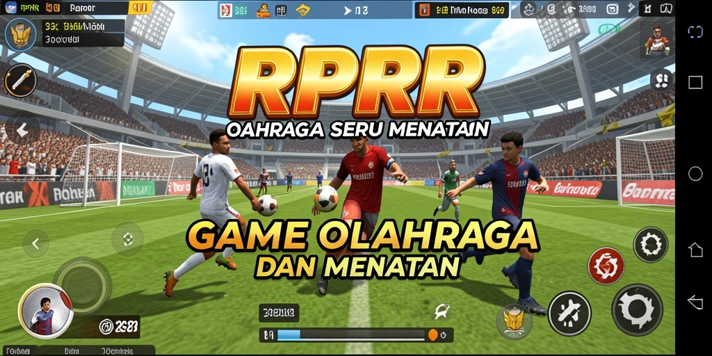 Gameplay RPRR yang penuh aksi dan seru di arena olahraga.