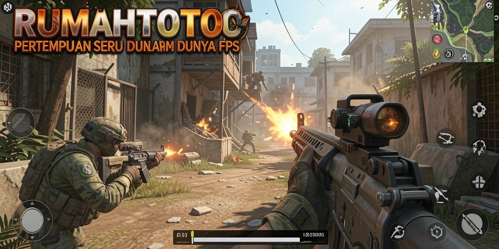 Screenshot gameplay RUMAHTOTO yang menunjukkan pertempuran mendebarkan