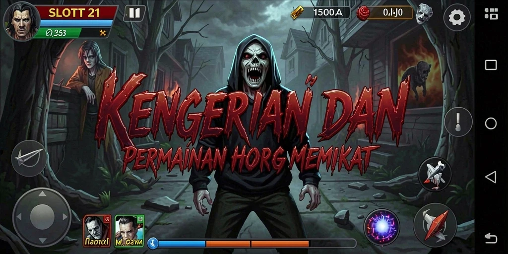 Screenshot gameplay SLOT21 dengan suasana horor yang mencekam.