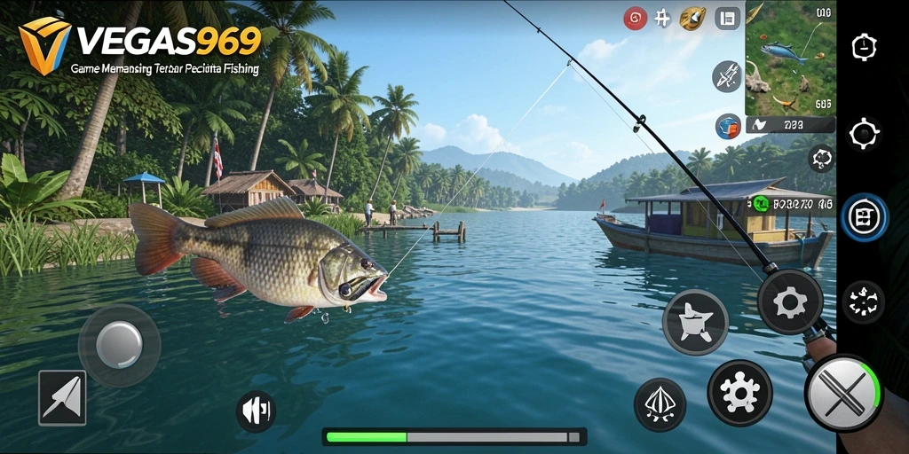 Tampilan menarik dari gameplay memancing di VEGAS969.